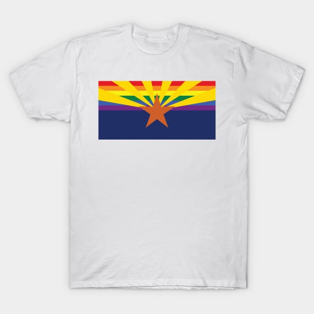 Rainbow Arizona Pride Flag T-Shirt by MichelleBoardman